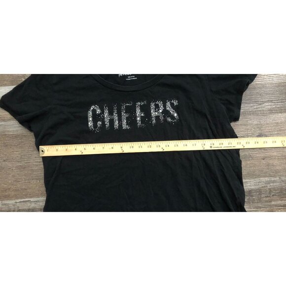 Torrid Womens 3X Black Short Sleeve Cheers Graphic Crewneck T Shirt - Picture 3 of 4